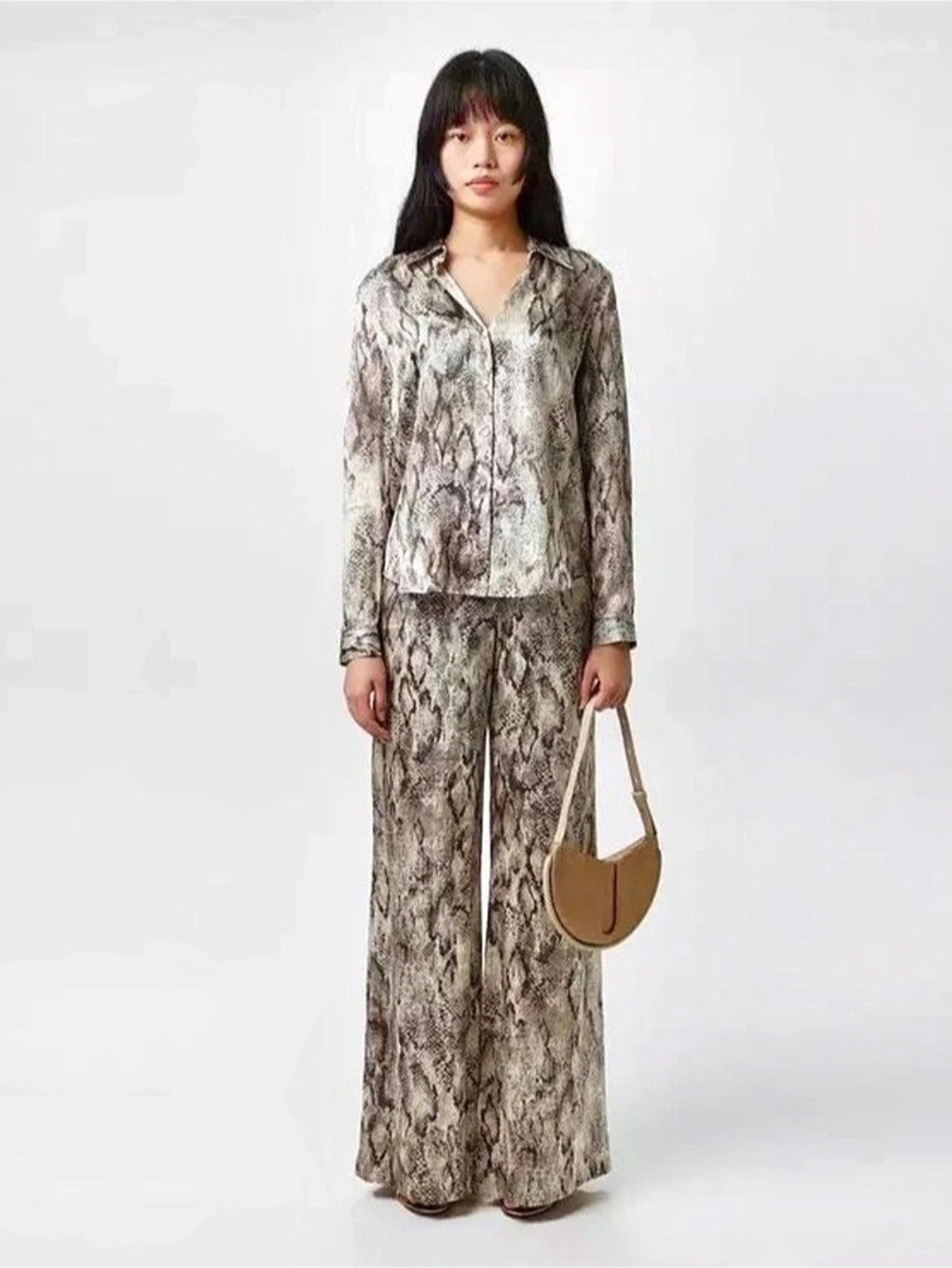 L'AGENCE Pilar Snake Print Wide Leg Pants Size 4